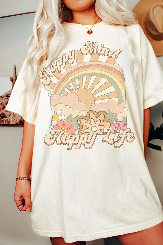 Happy Mind Happy Life Graphic Tee